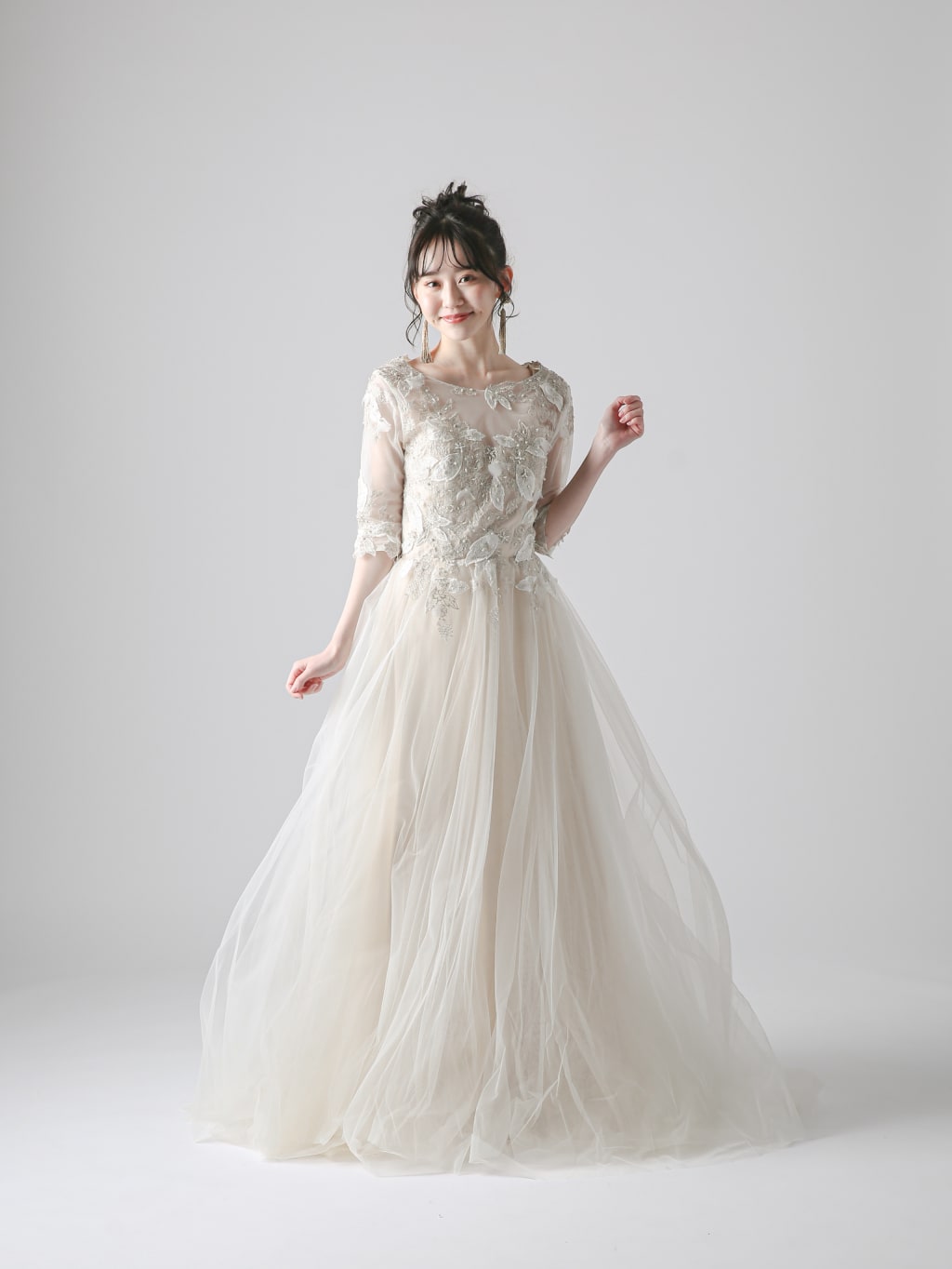 リーフモチーフ七分袖 | デコルテフォトグラフィー | 前撮り・フォトウェディング