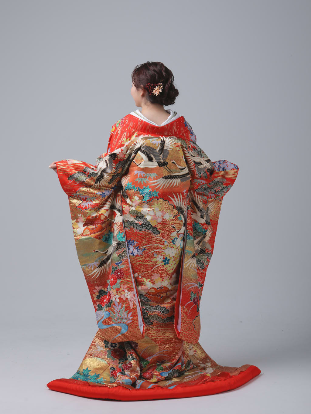 鶴　松　霞草IU00893 | デコルテフォトグラフィー | 前撮り・フォトウェディング