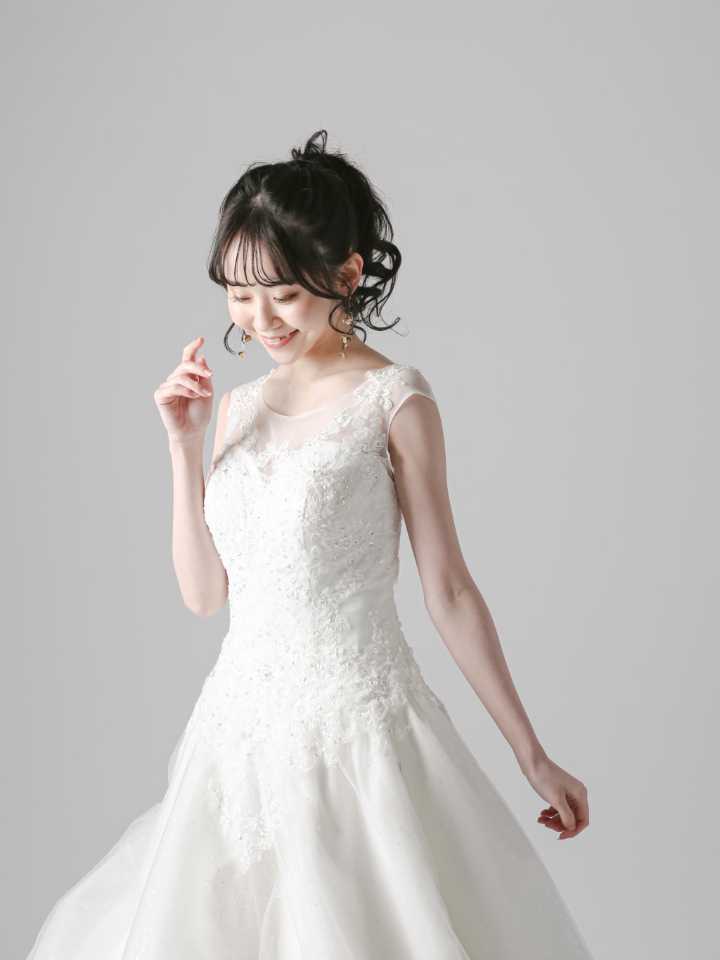 ドレス　ウェディングドレス　前撮り　半袖 ウエディングドレス 白 結婚式 前撮り ハイウエスト 半袖 花嫁