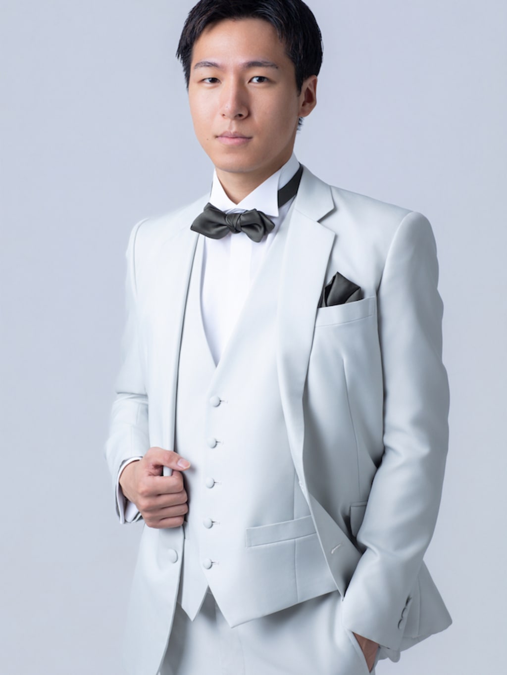 ノッチドラペルカジュアルグレー/ライトグレー