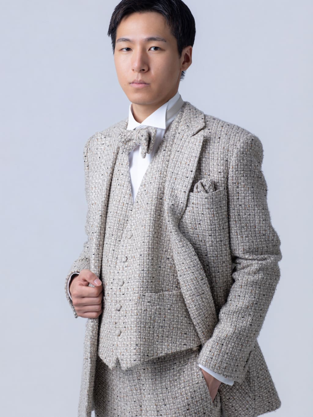 ベージュツイード