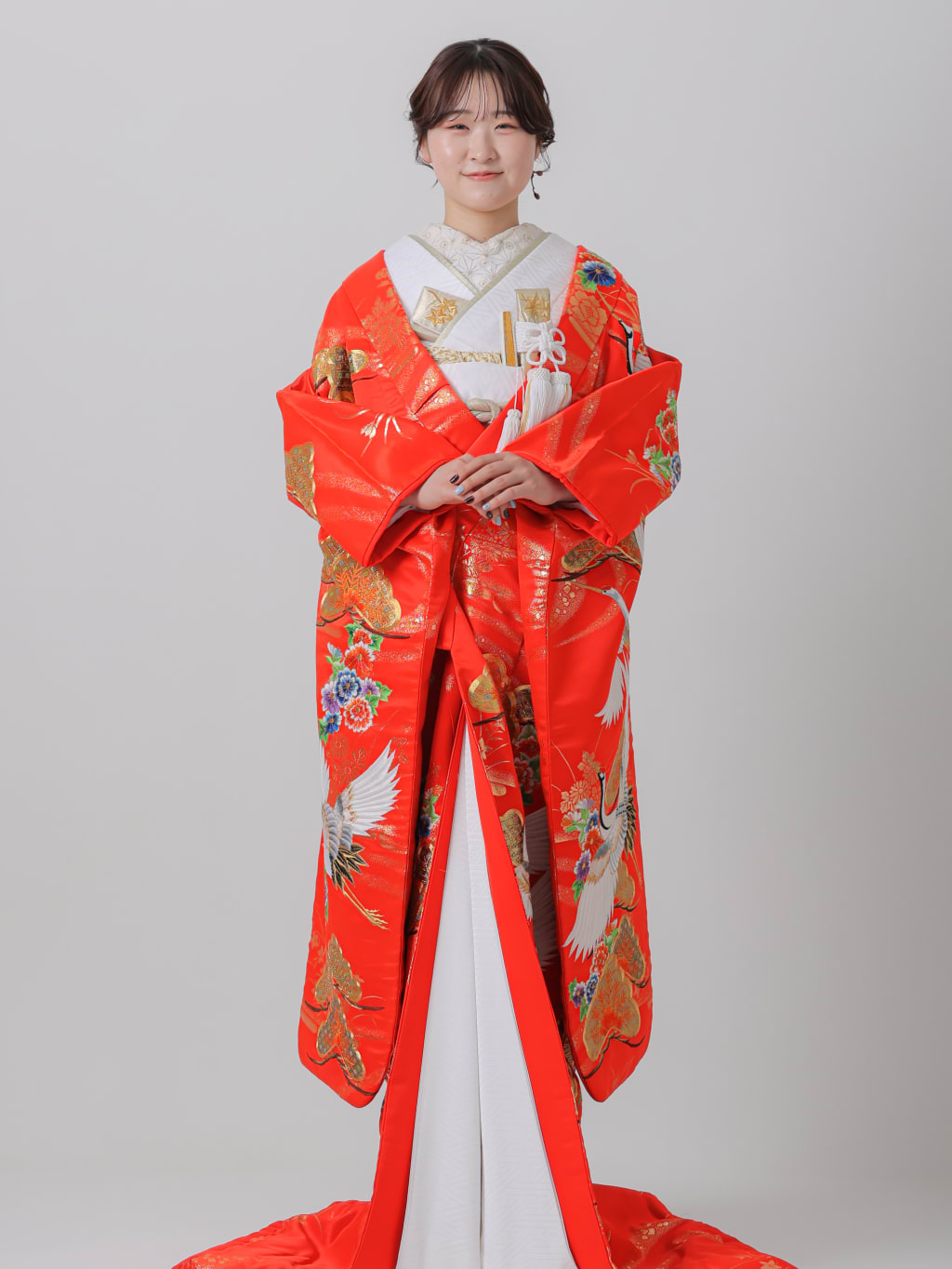 金若松　鶴　流水　金牡丹　菊/ 朱赤