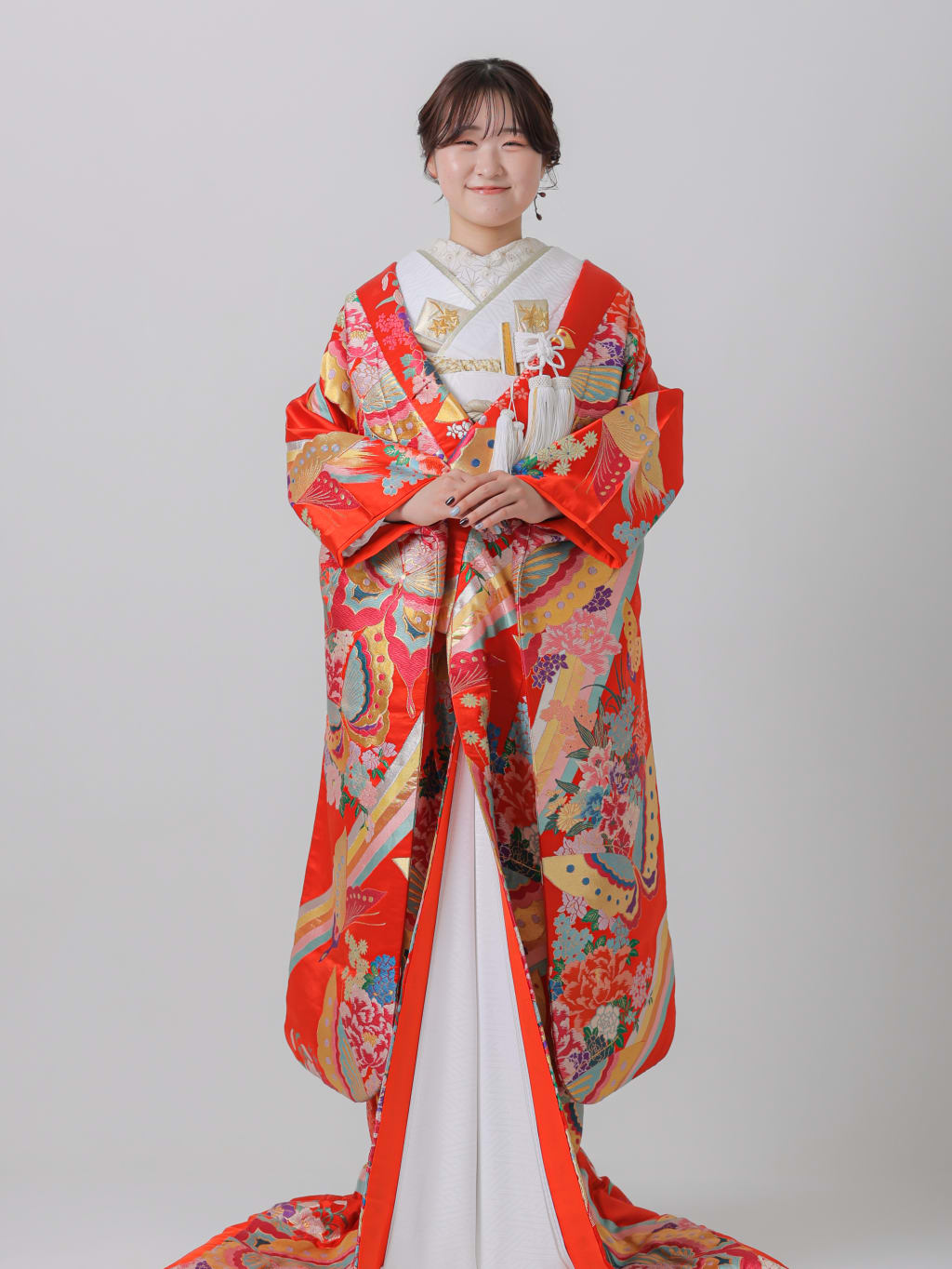 蝶　牡丹/レッド