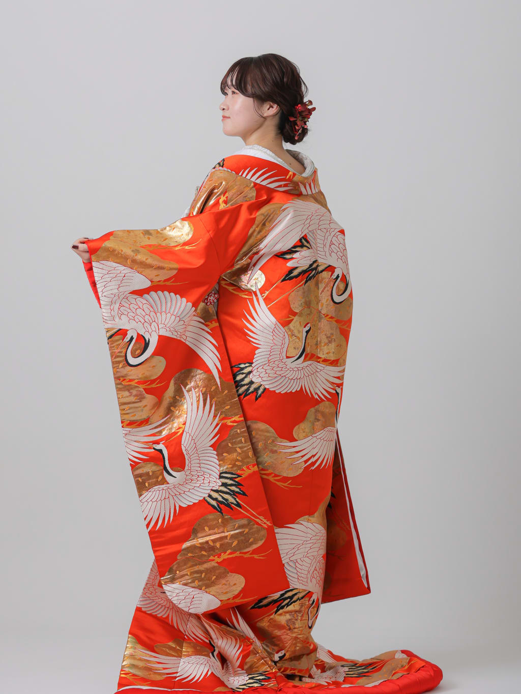 金糸松　鶴/朱赤 | デコルテフォトグラフィー | 前撮り・フォトウェディング