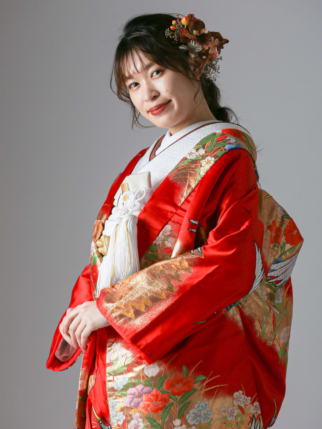 鶴 霞文様 道長取り | デコルテフォトグラフィー | 前撮り・フォトウェディング