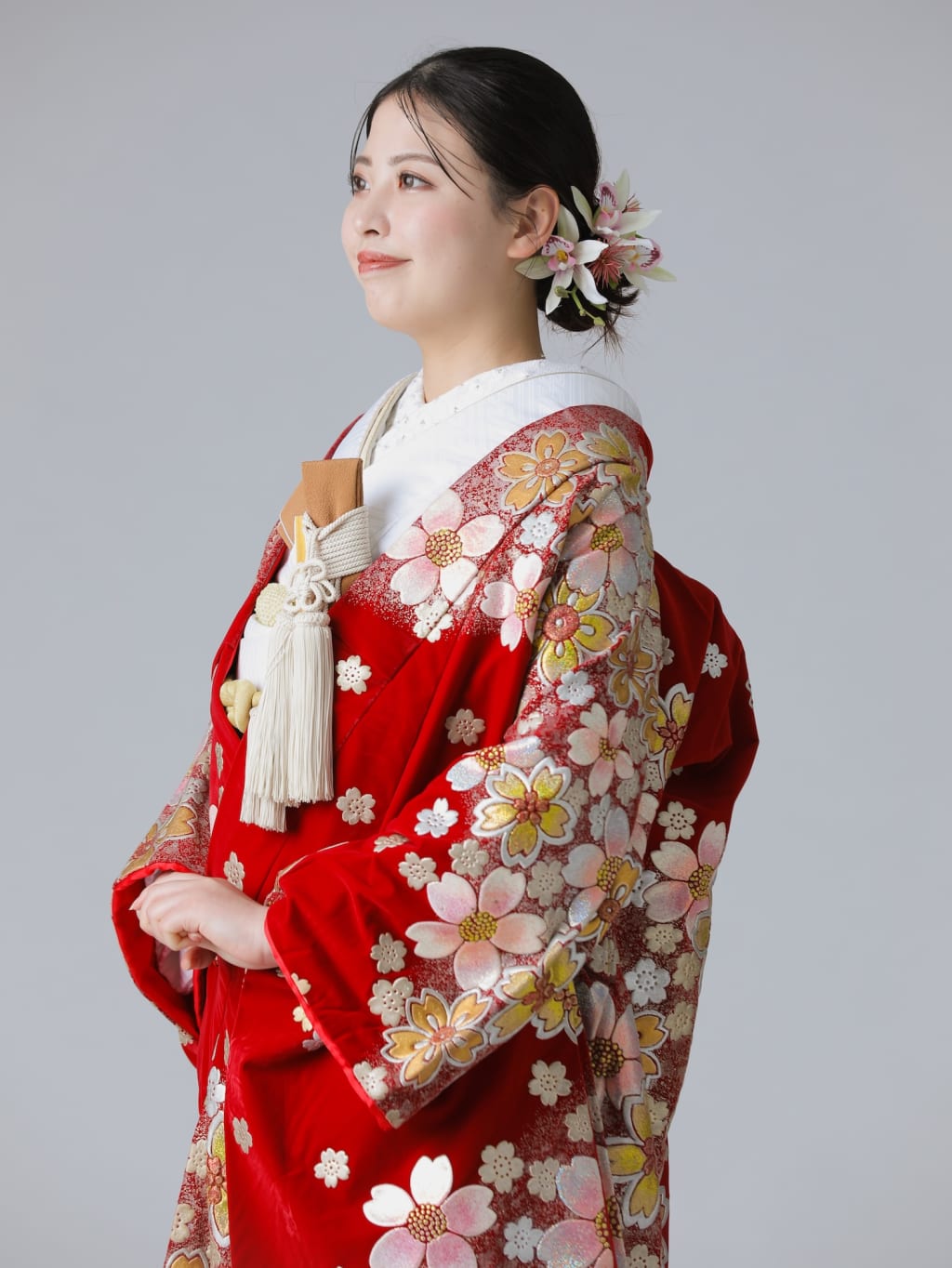 ベロア 桜づくし オーロララメ / レッド