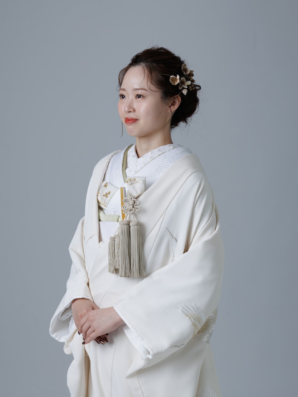 鶴刺繍　ちりめん/アイボリー | デコルテフォトグラフィー | 前撮り・フォトウェディング