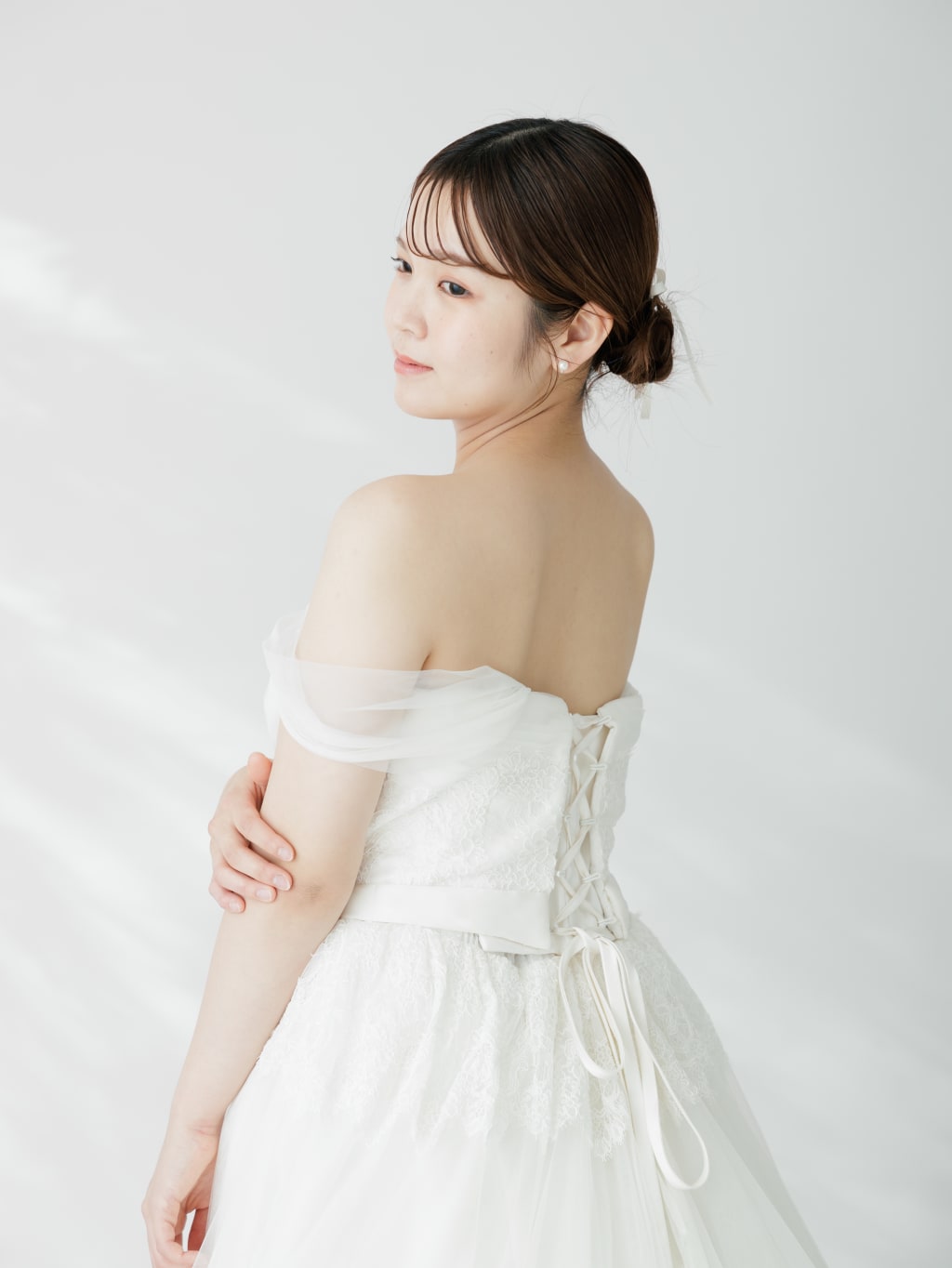 チュール袖　ウエストリボンベルト