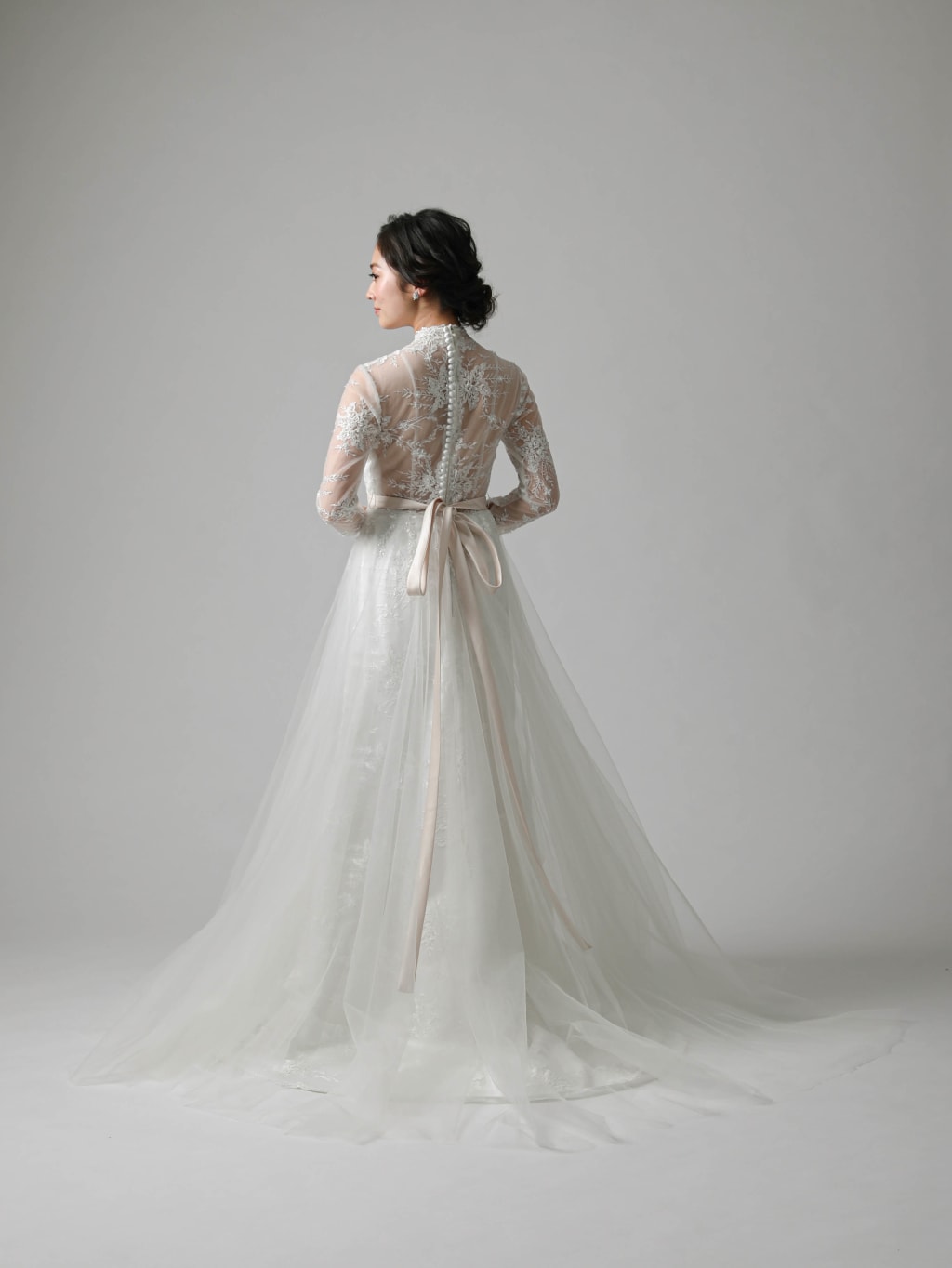 ウエストリボン切替ハイネック