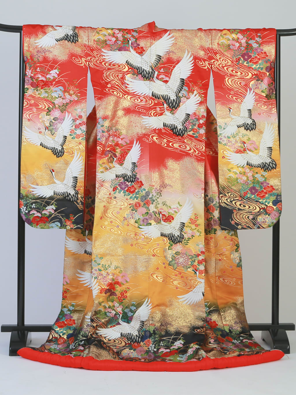 赤黒グラデーション鶴　IU02030