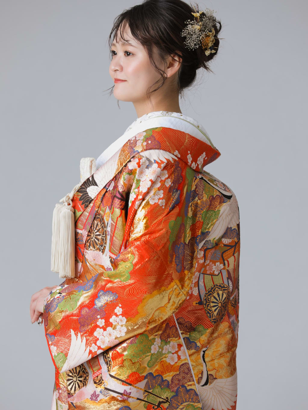 鶴 御所車 松 / レッド