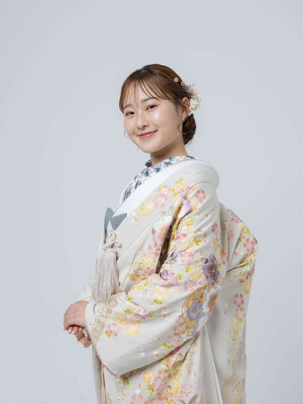 色打掛 枝垂桜花紋 ベージュIU01219 | デコルテフォトグラフィー | 前撮り・フォトウェディング