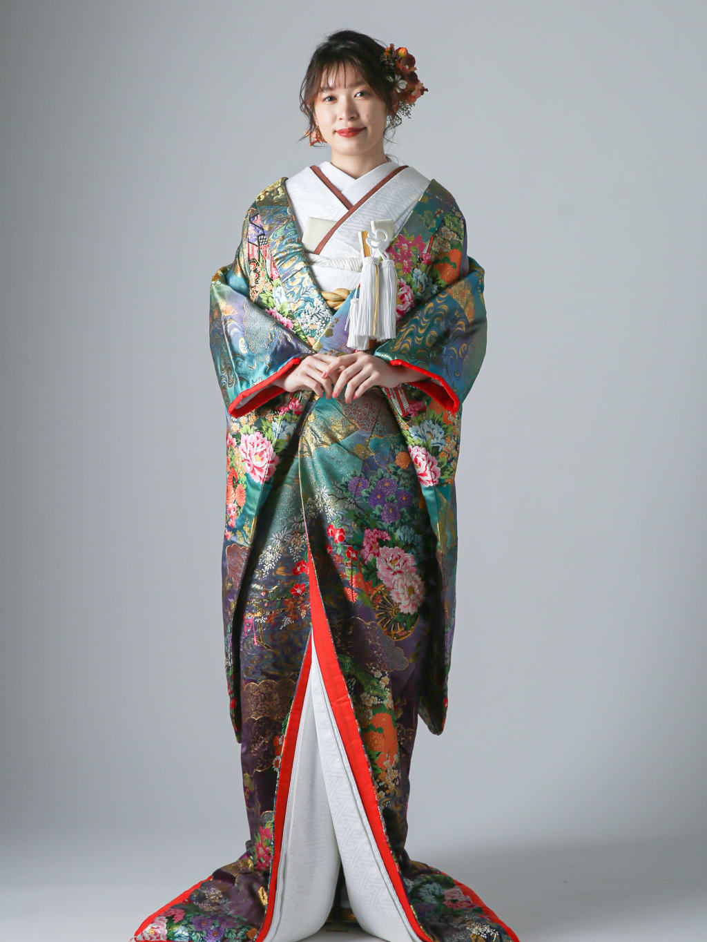 雲文様 花車 流水