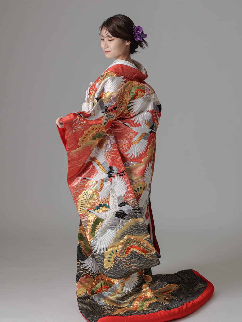 金松 鶴 露草/レッド ブラック | デコルテフォトグラフィー | 前撮り・フォトウェディング