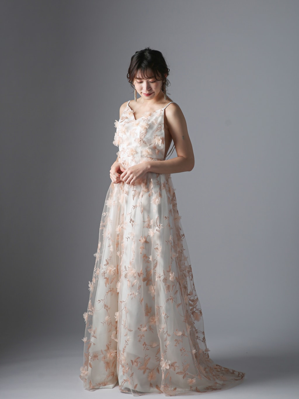 Prunelle プリュネル ピンクベージュ デコルテフォトグラフィー 前撮り フォトウェディング