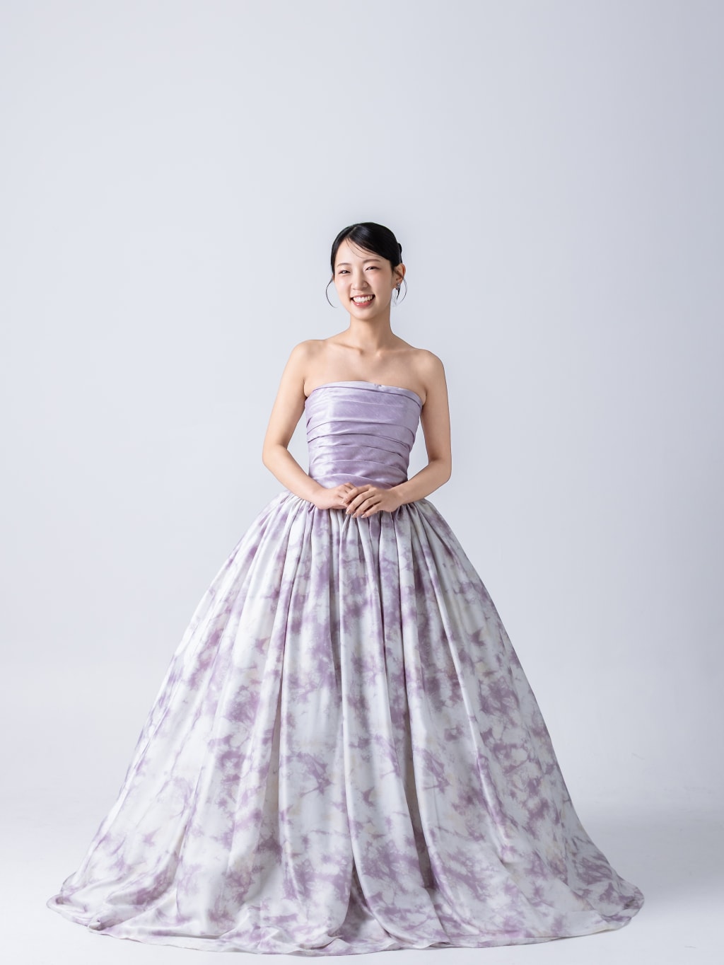 フラワープリント切替スカート/パープル | デコルテフォトグラフィー | 前撮り・フォトウェディング