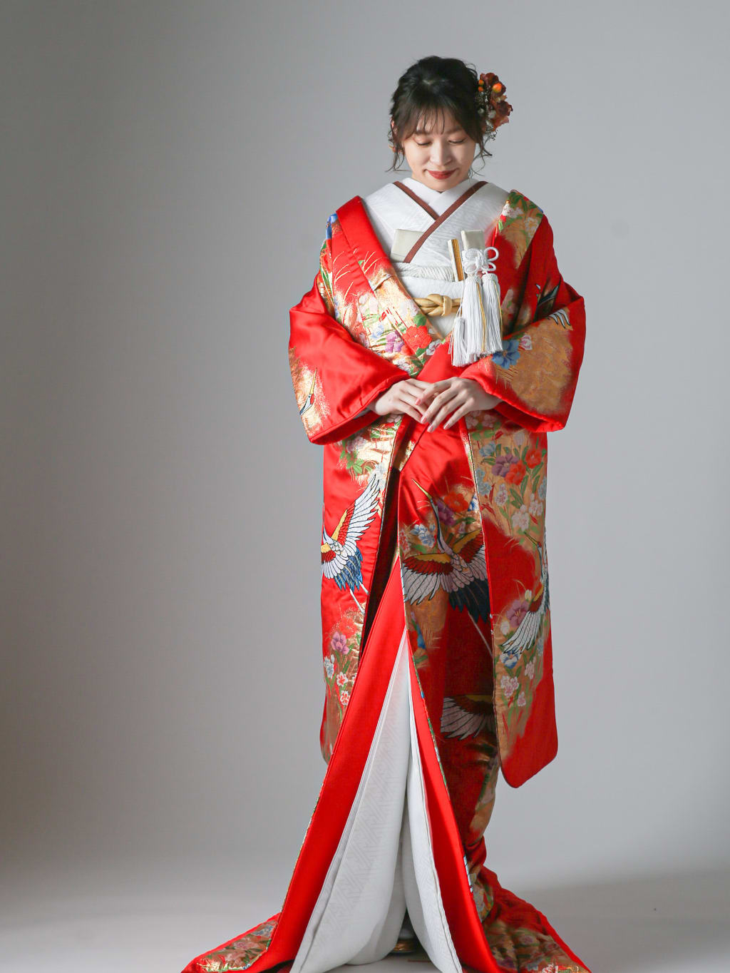 鶴 霞文様 道長取り | デコルテフォトグラフィー | 前撮り・フォトウェディング