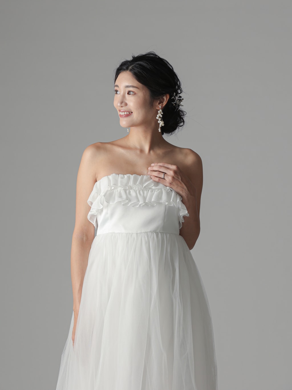 胸元２段フリル　アンクル丈 | デコルテフォトグラフィー | 前撮り・フォトウェディング