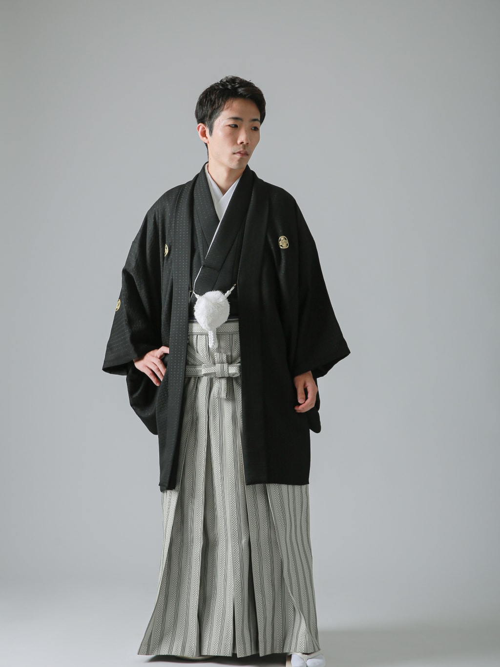 正絹黒 × ベージュ格子 | デコルテフォトグラフィー | 前撮り・フォトウェディング