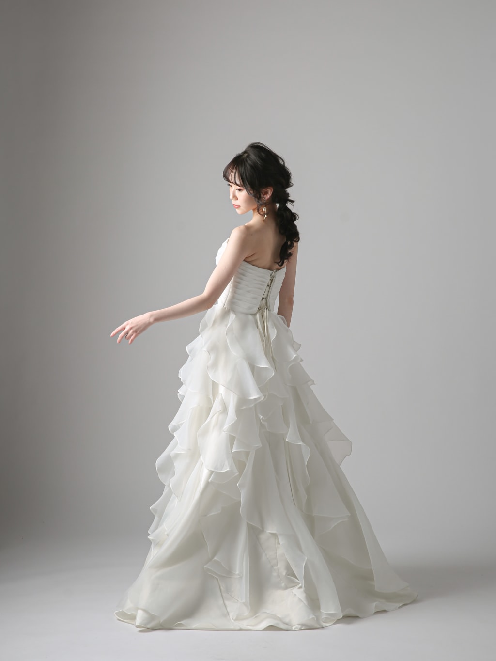 デコルテの薔薇が美しいバイカラーのベア イブニングドレス missswteet1122_cd2828