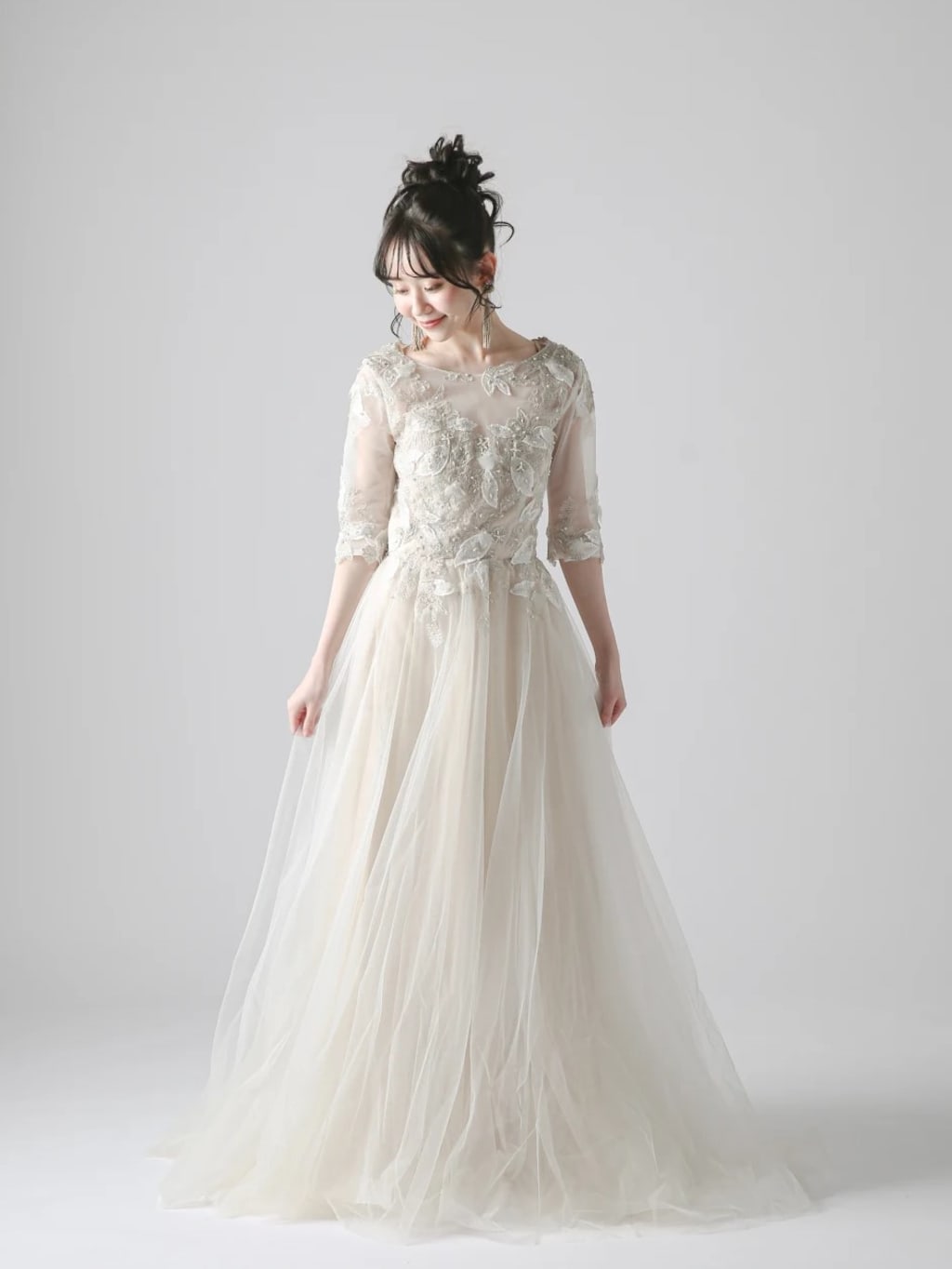 リーフモチーフ七分袖 | デコルテフォトグラフィー | 前撮り・フォトウェディング