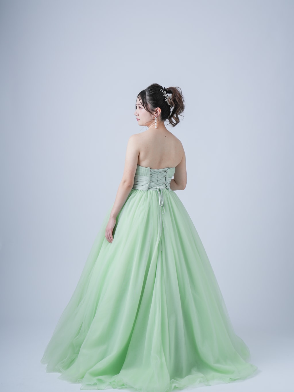 チュールフロア丈プリンセス/グリーン | デコルテフォトグラフィー | 前撮り・フォトウェディング