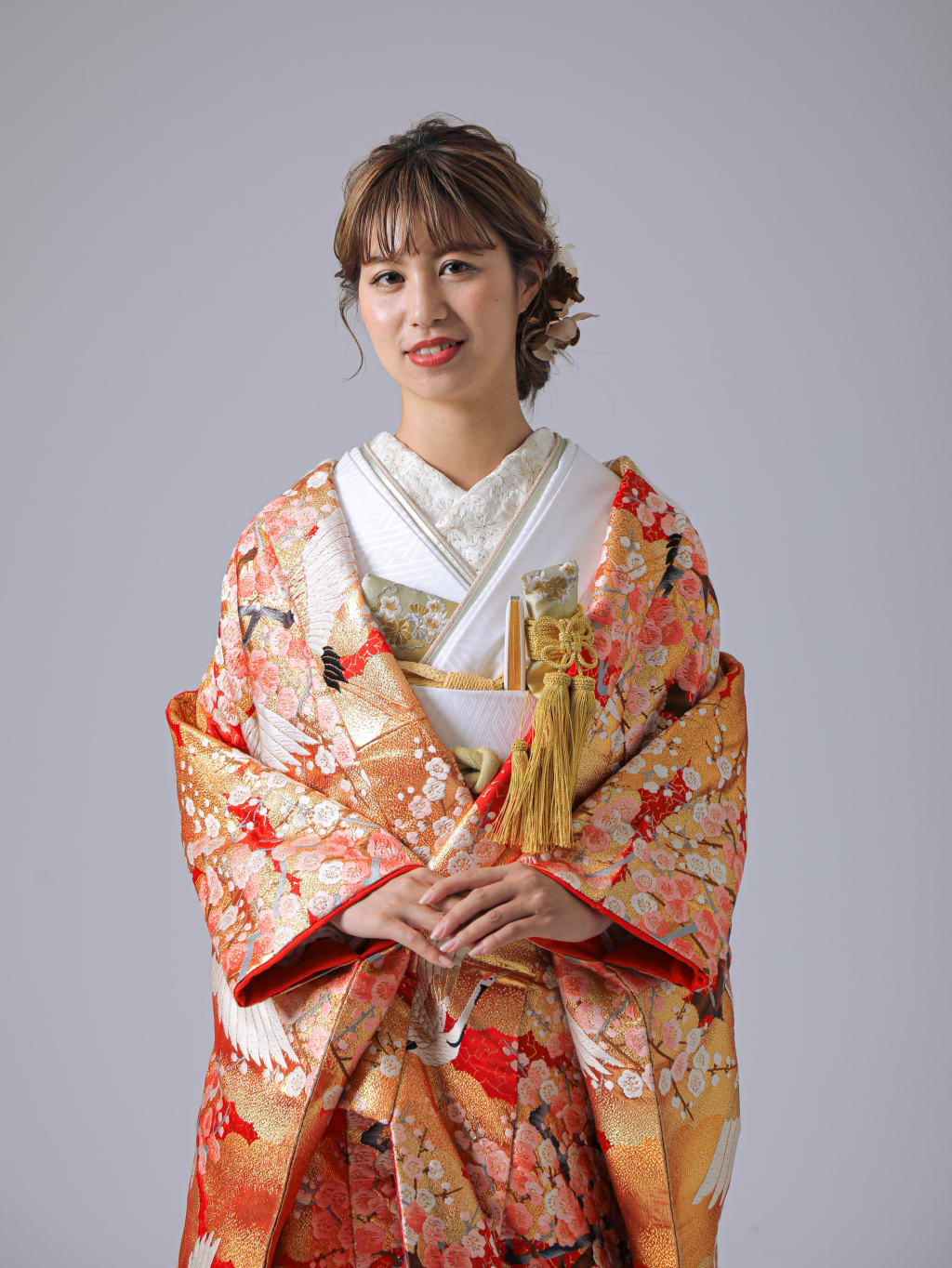 金糸桔梗　金雲取文梅　鶴 | デコルテフォトグラフィー | 前撮り・フォトウェディング