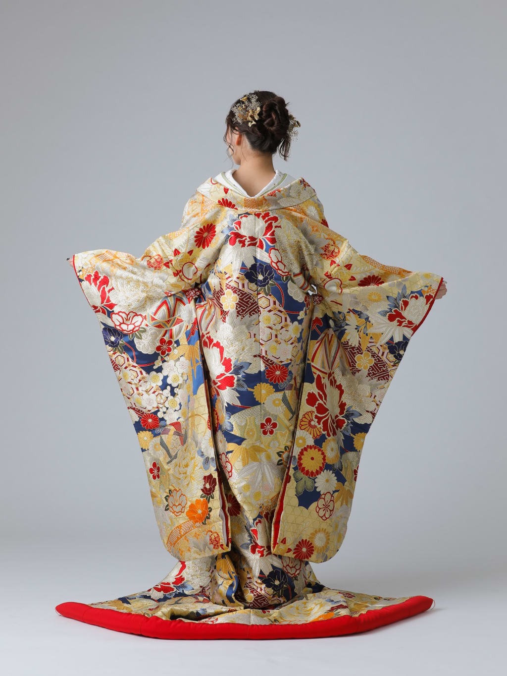 まりに扇面　紺