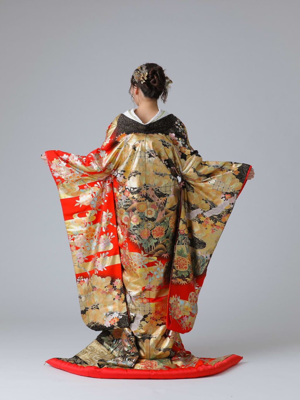 赤黒友禅　桜霞