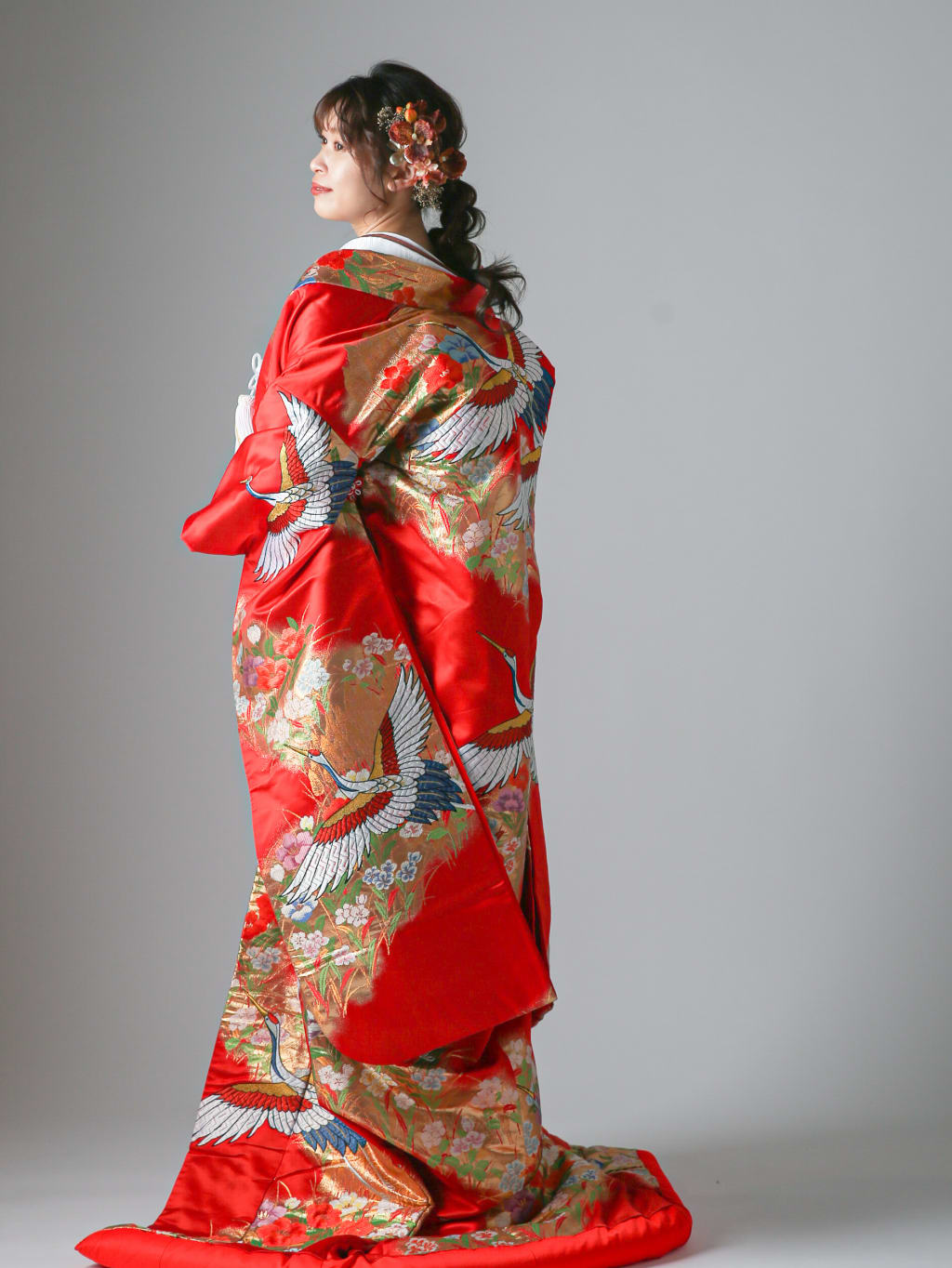 鶴 霞文様 道長取り | デコルテフォトグラフィー | 前撮り・フォトウェディング