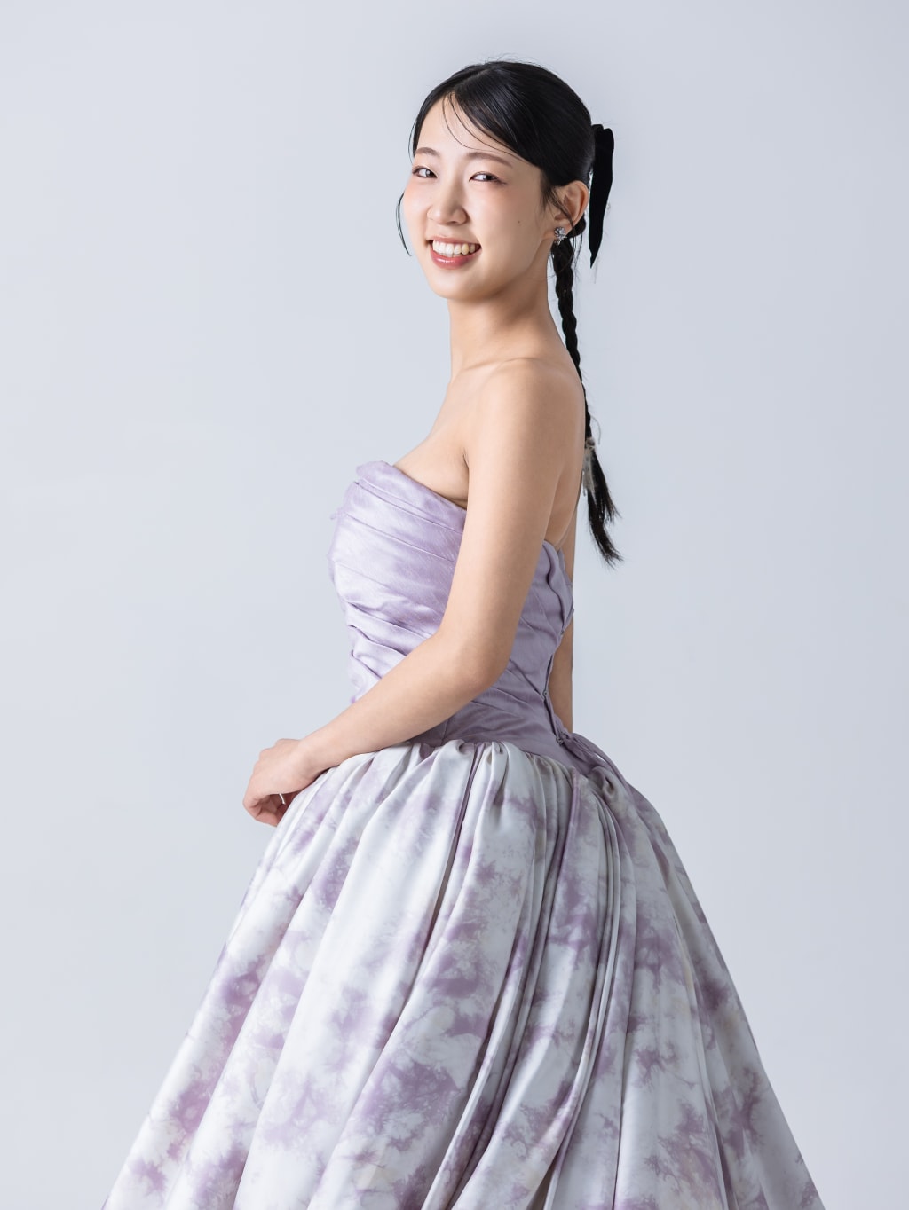 フラワープリント切替スカート/パープル | デコルテフォトグラフィー | 前撮り・フォトウェディング