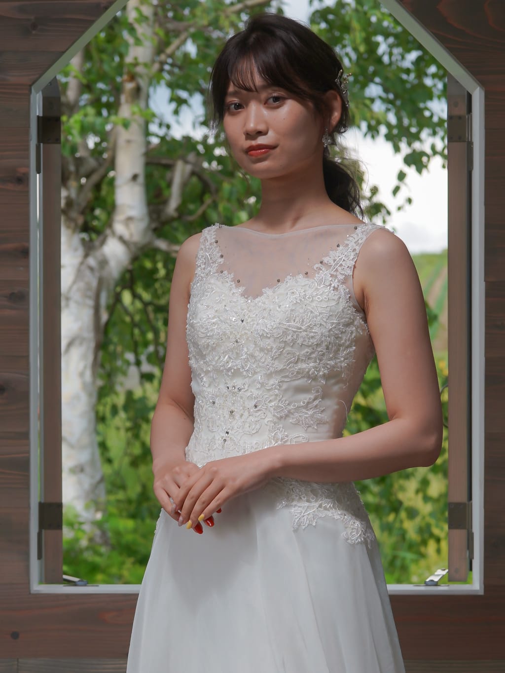 シースルースリーブオーガンスレンダー