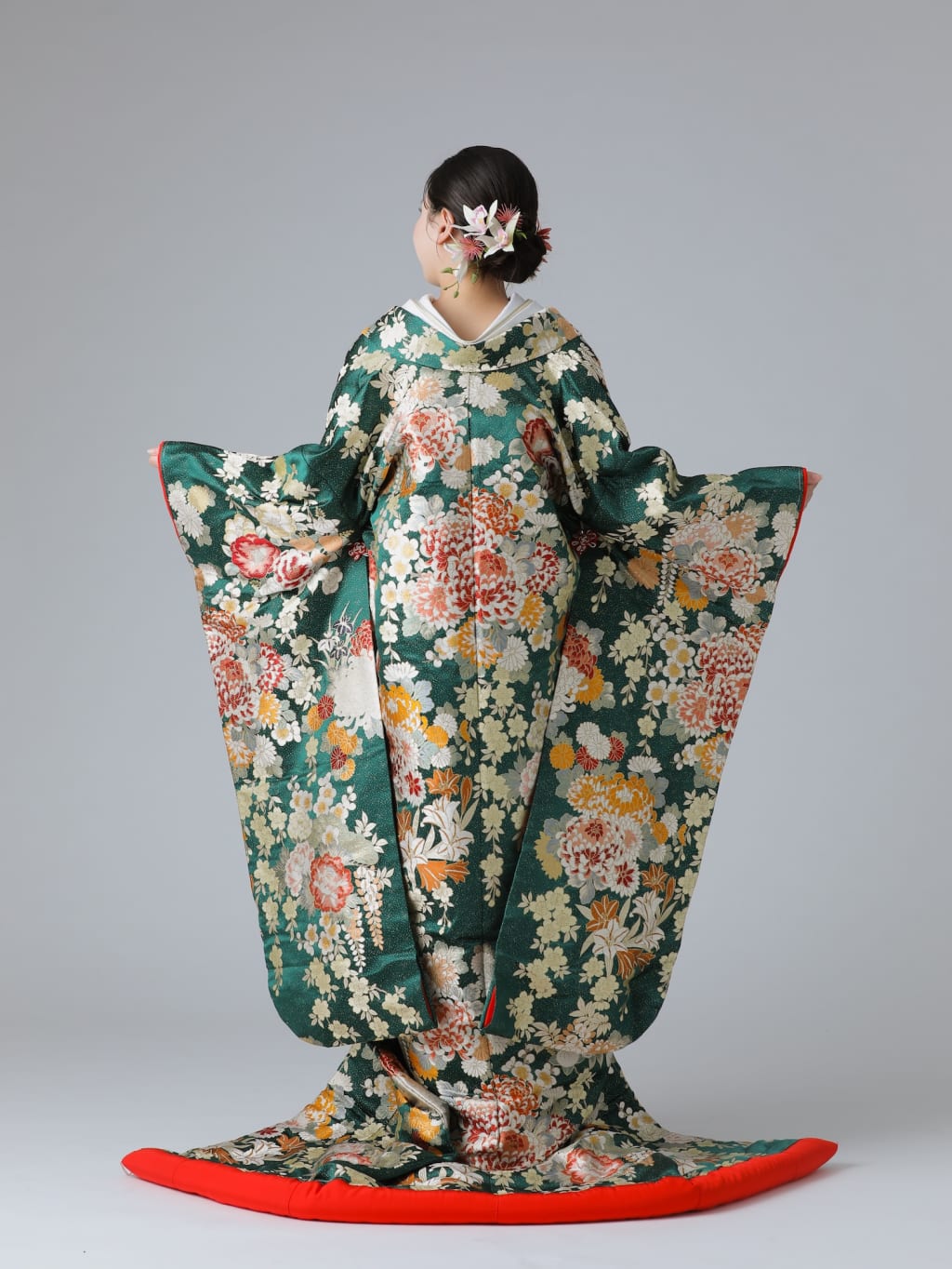 乱菊花丸紋　緑