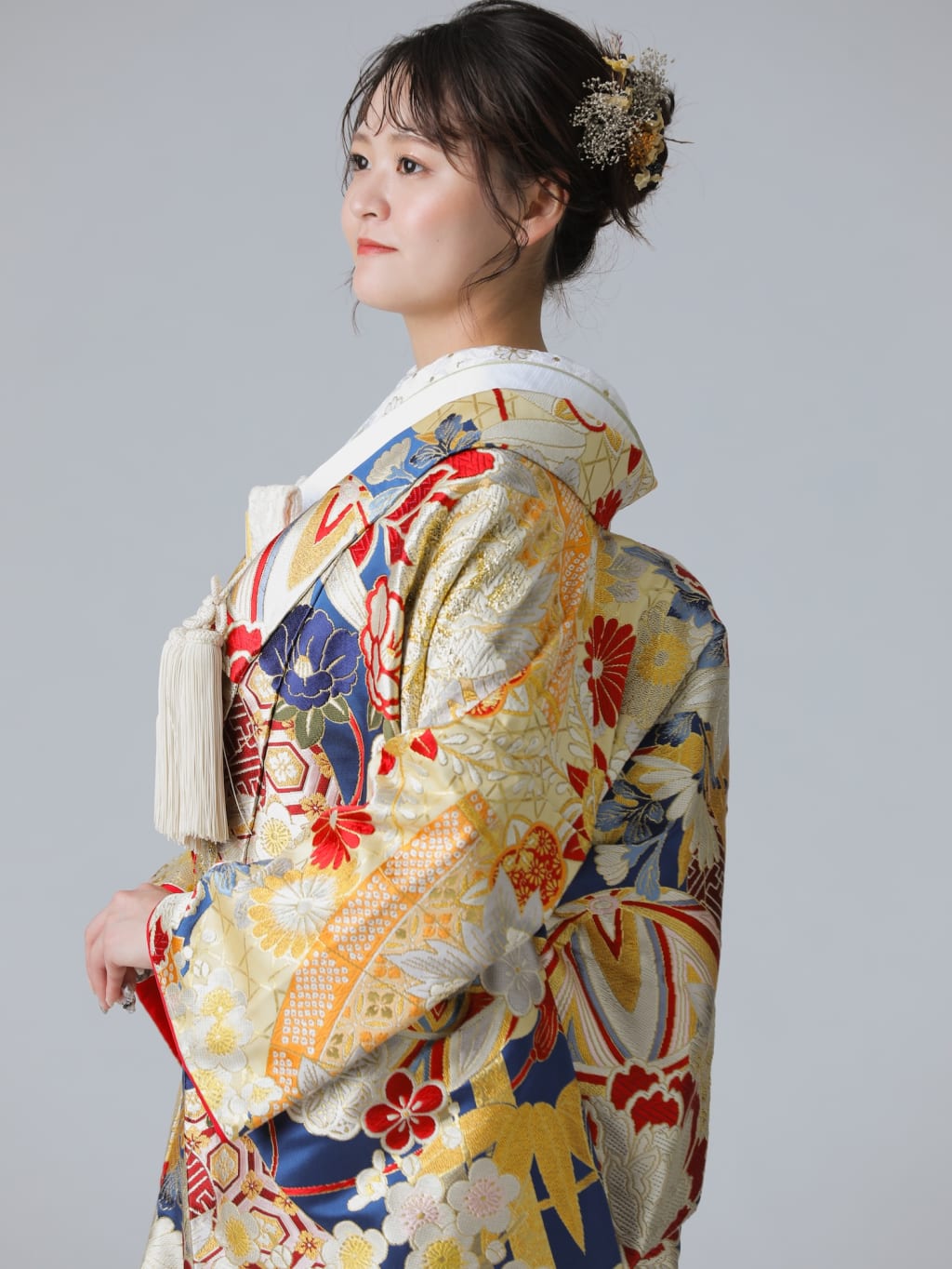 まりに扇面　紺