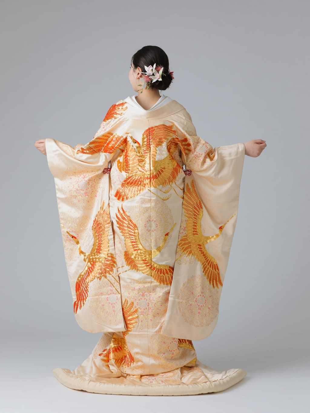 金鶴 正倉院文様　オフホワイト