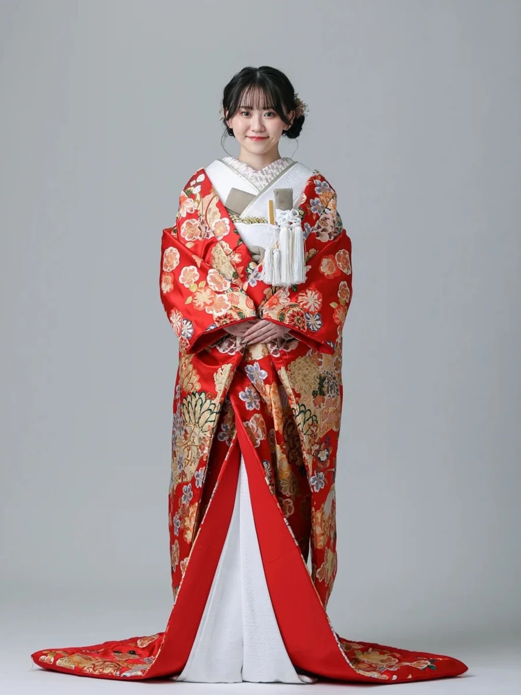 色打掛　グリーン鶴模様　226 色打掛 | デコルテフォトグラフィー | 前撮り・フォトウェディング
