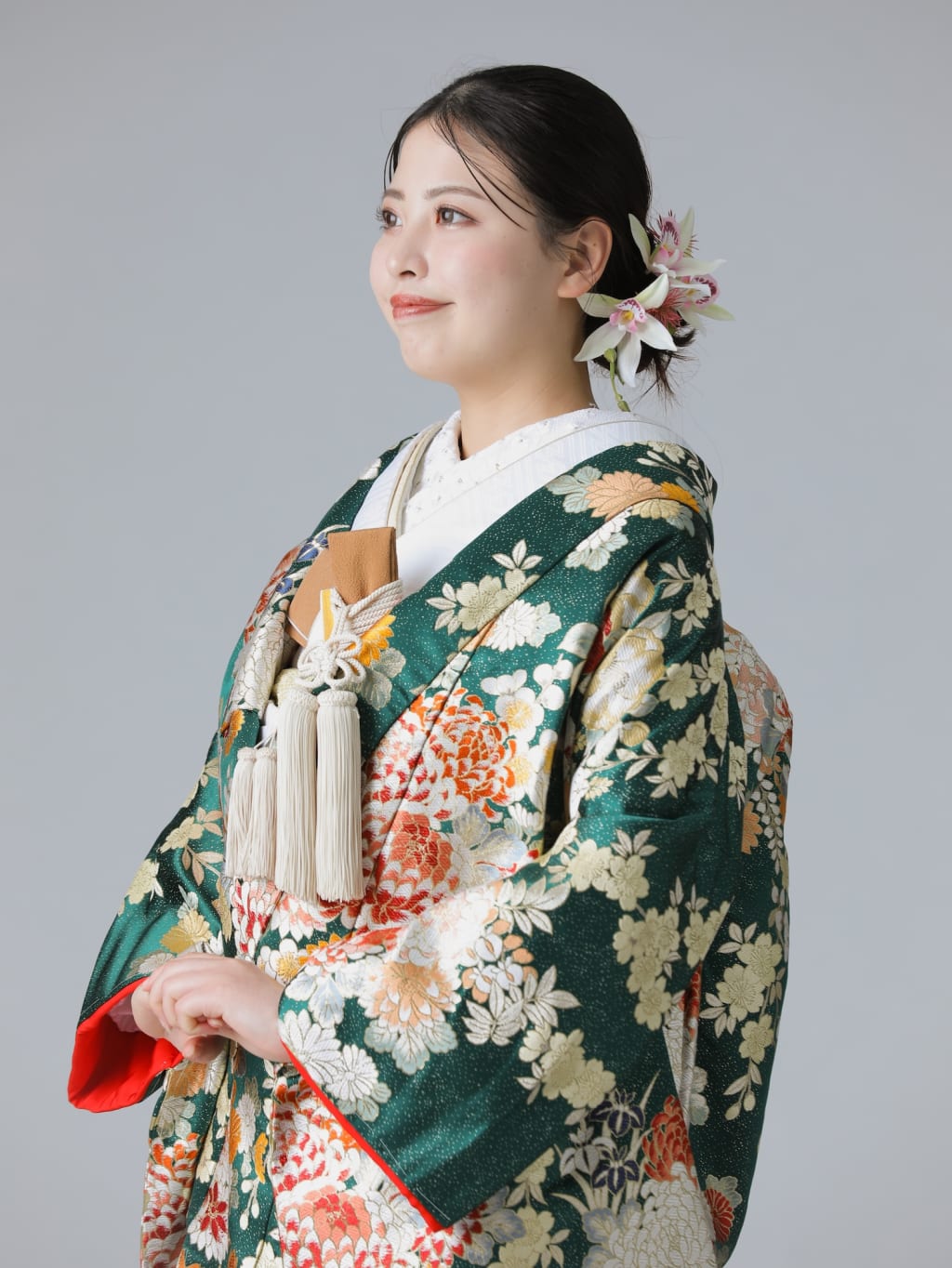 乱菊花丸紋　緑