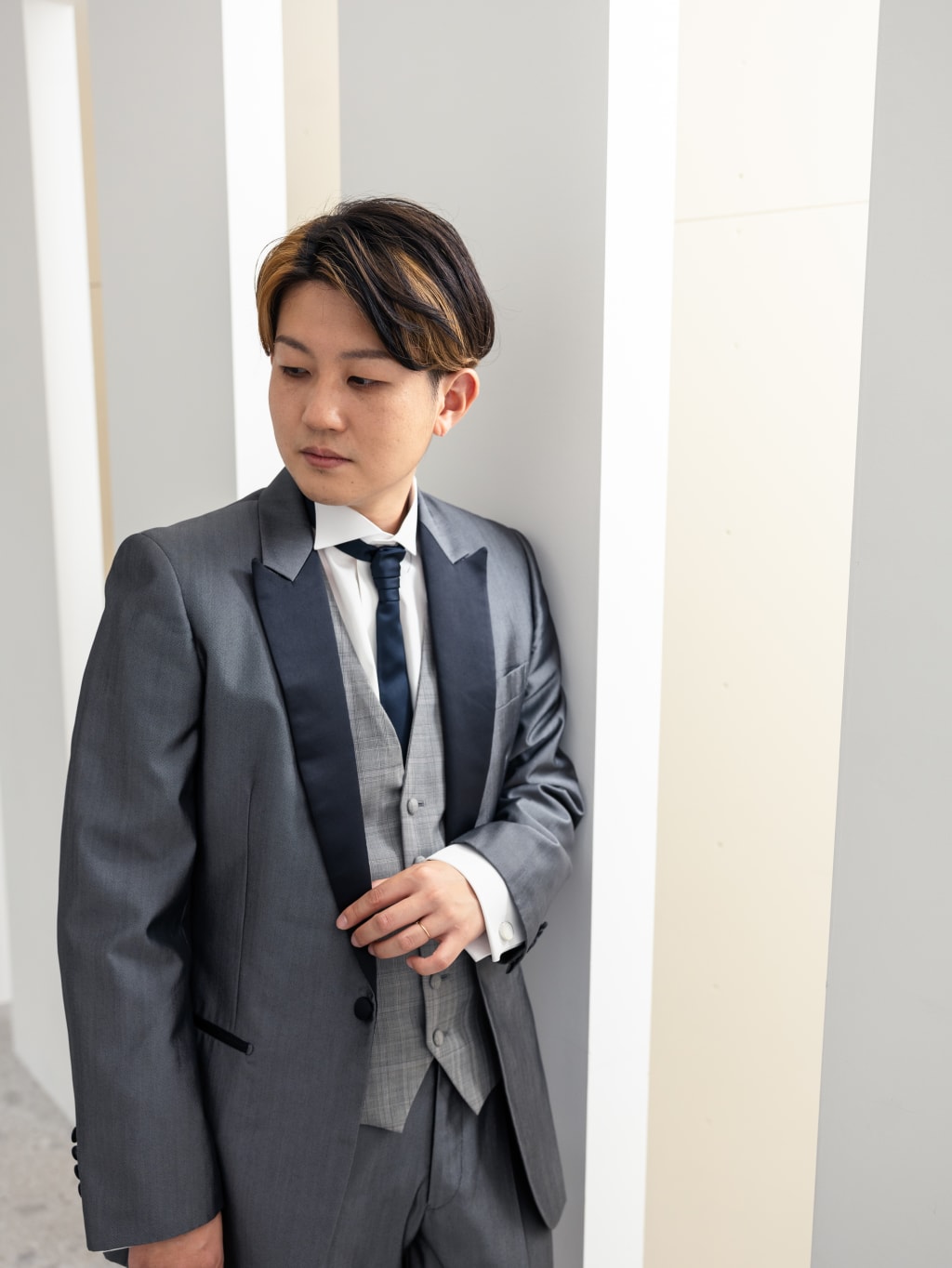 襟黒サテンタキシード