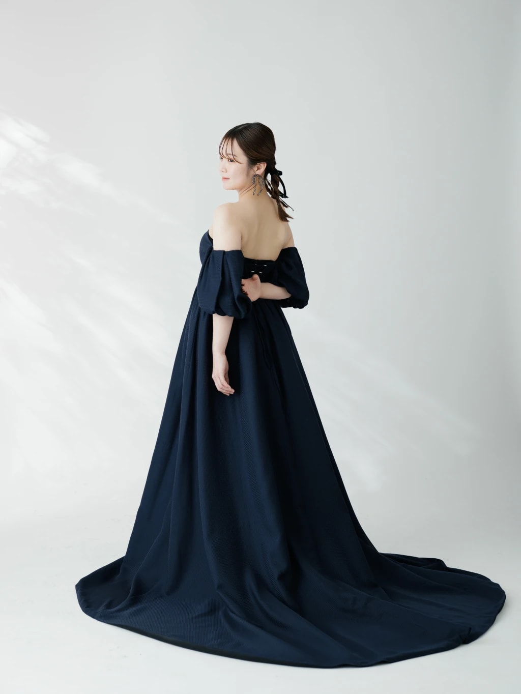 アンティーク写真館撮影 初聖体式 白いドレスの婦人 フォト