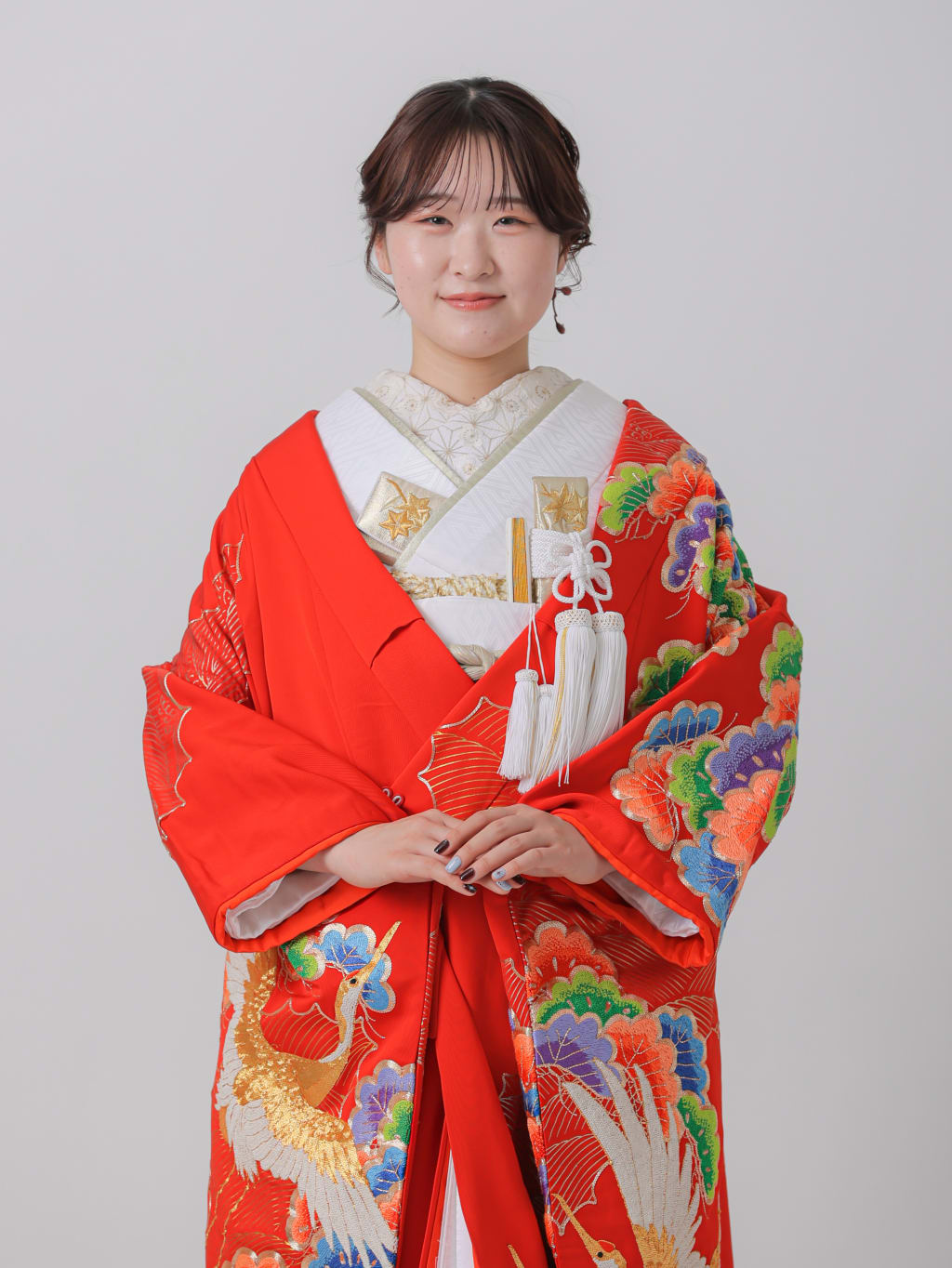 相良刺繍　松　鶴　青海波/レッド | デコルテフォトグラフィー | 前撮り・フォトウェディング