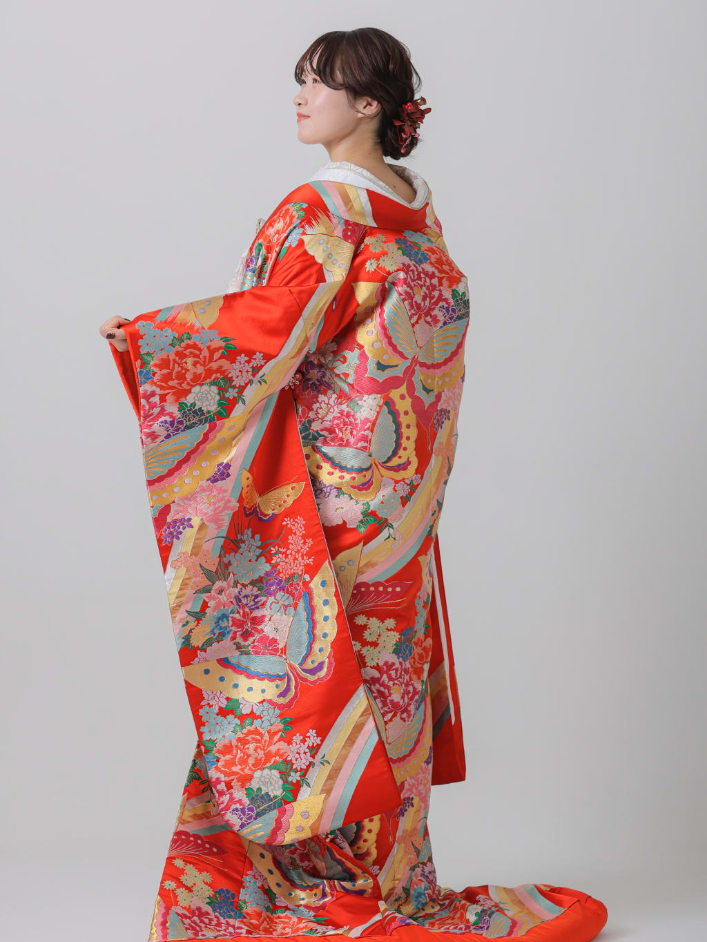 蝶　牡丹/レッド | デコルテフォトグラフィー | 前撮り・フォトウェディング