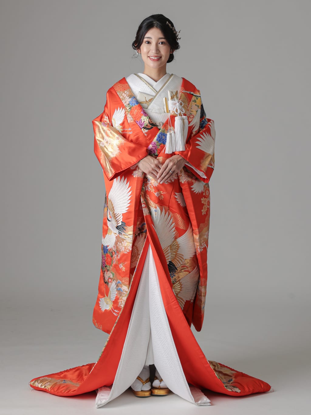 群れ鶴 花車/朱赤 | デコルテフォトグラフィー | 前撮り・フォトウェディング