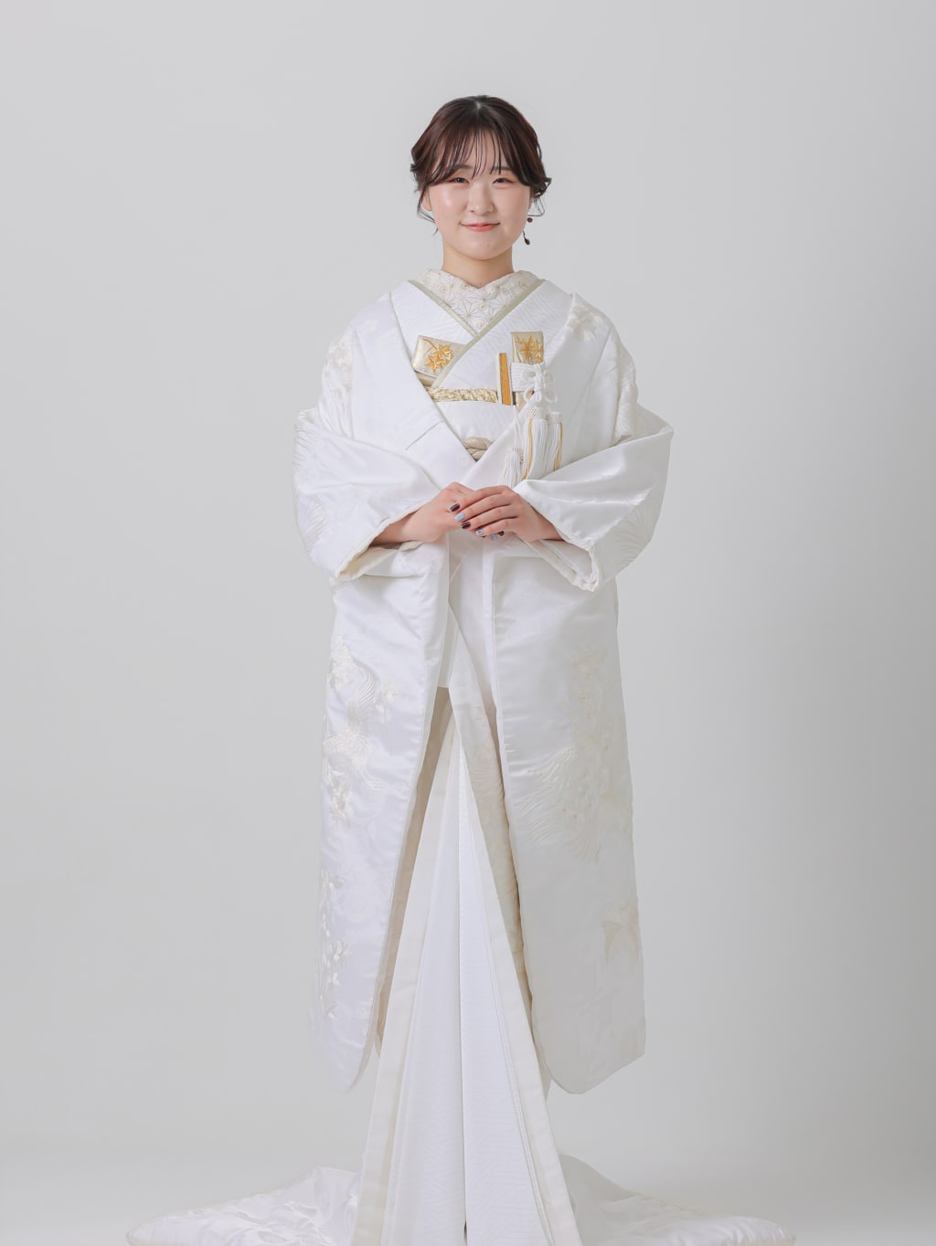 二羽鶴　枝垂桜