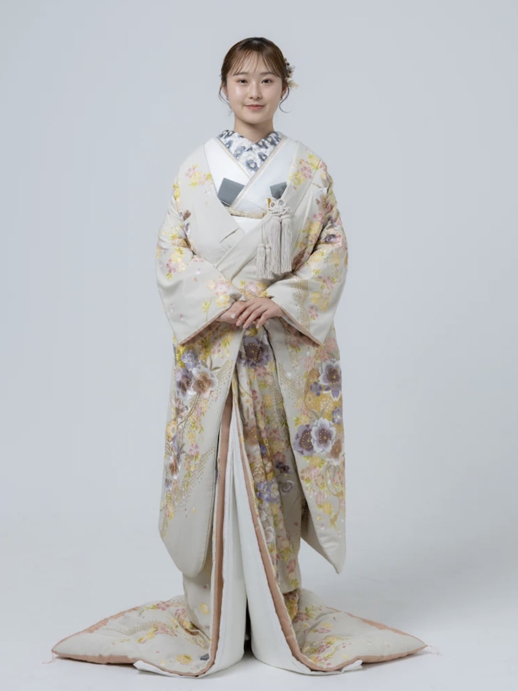 色打掛 枝垂桜花紋 ベージュIU01219