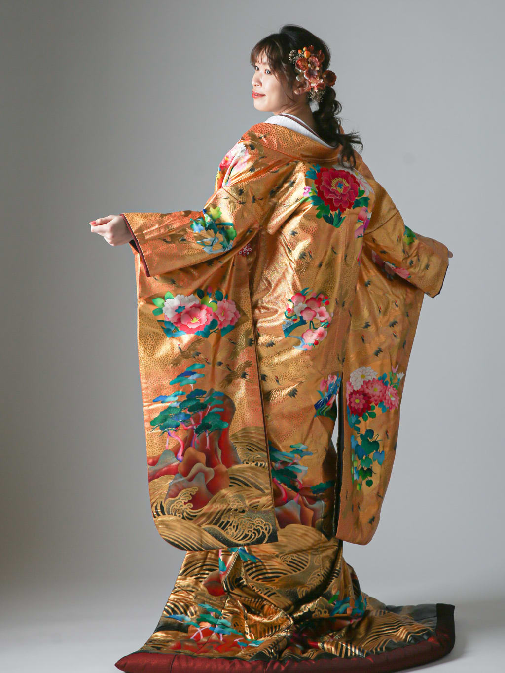 友禅 波頭 山木 松 牡丹 | デコルテフォトグラフィー | 前撮り・フォトウェディング