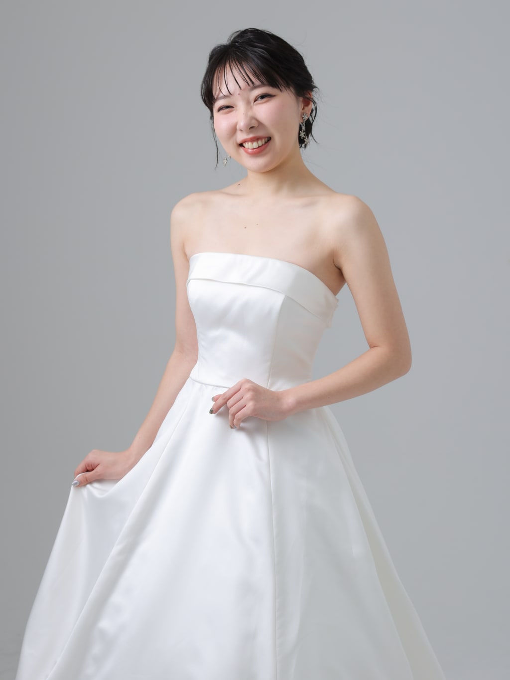 WD01152 シンプル折り返しサテンAライン