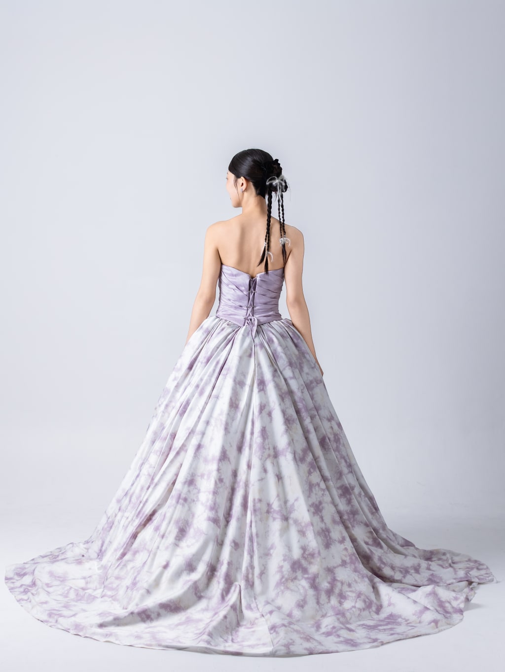 フラワープリント切替スカート/パープル | デコルテフォトグラフィー | 前撮り・フォトウェディング