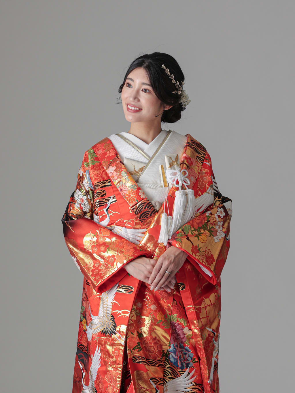 金雲取文様　舞鶴　桜 / レッド | デコルテフォトグラフィー | 前撮り・フォトウェディング