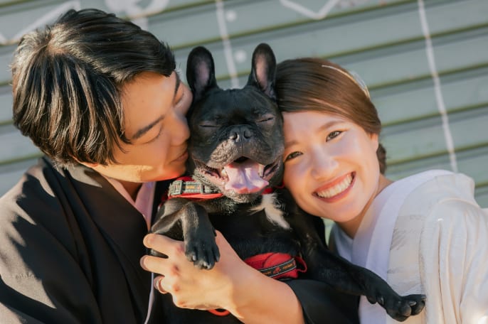 "ペットと一緒に"ウェディングフォト