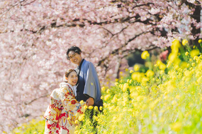 伊豆 河津桜和装ロケーション